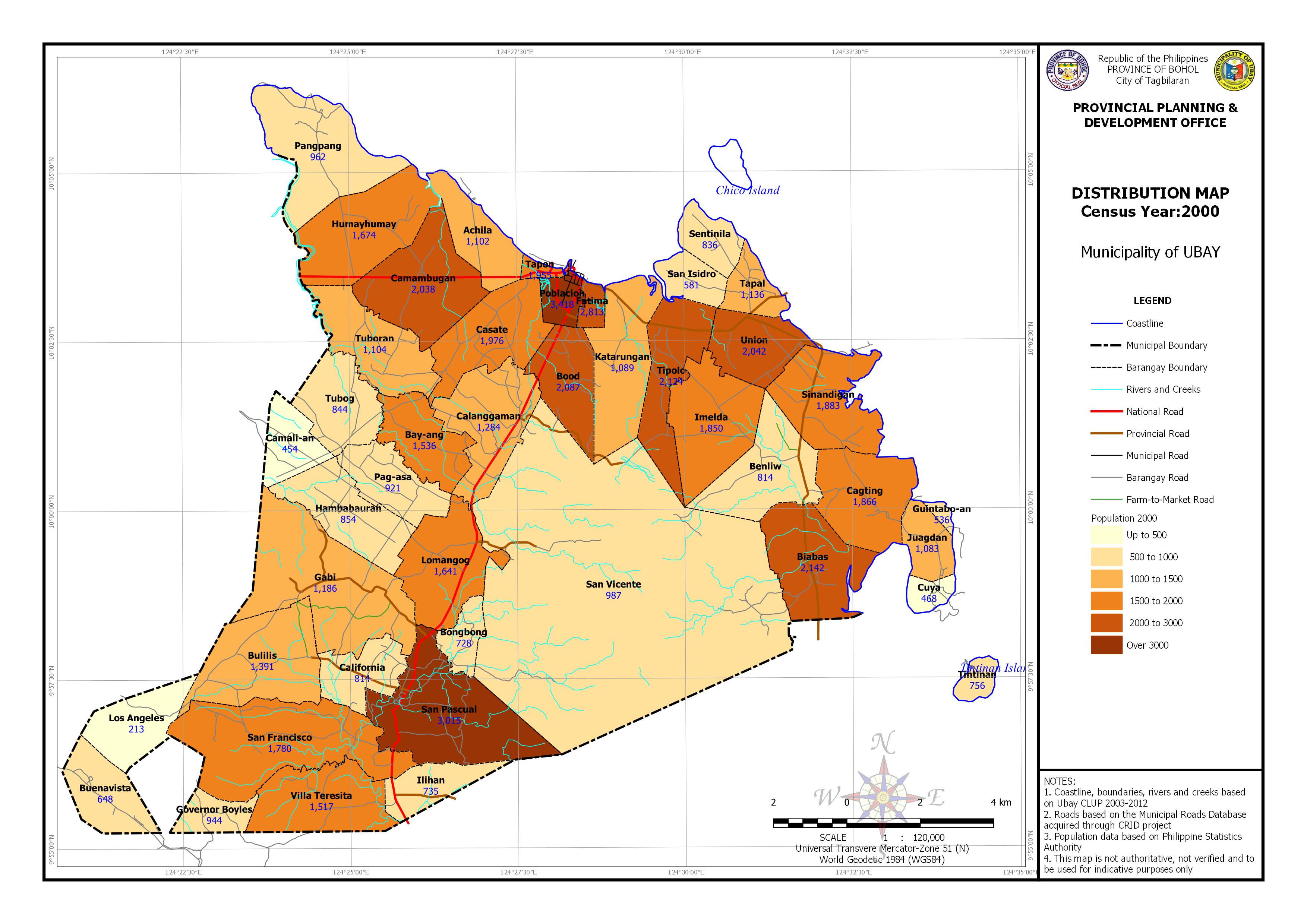 Population Distribution Census Year:2000 Map